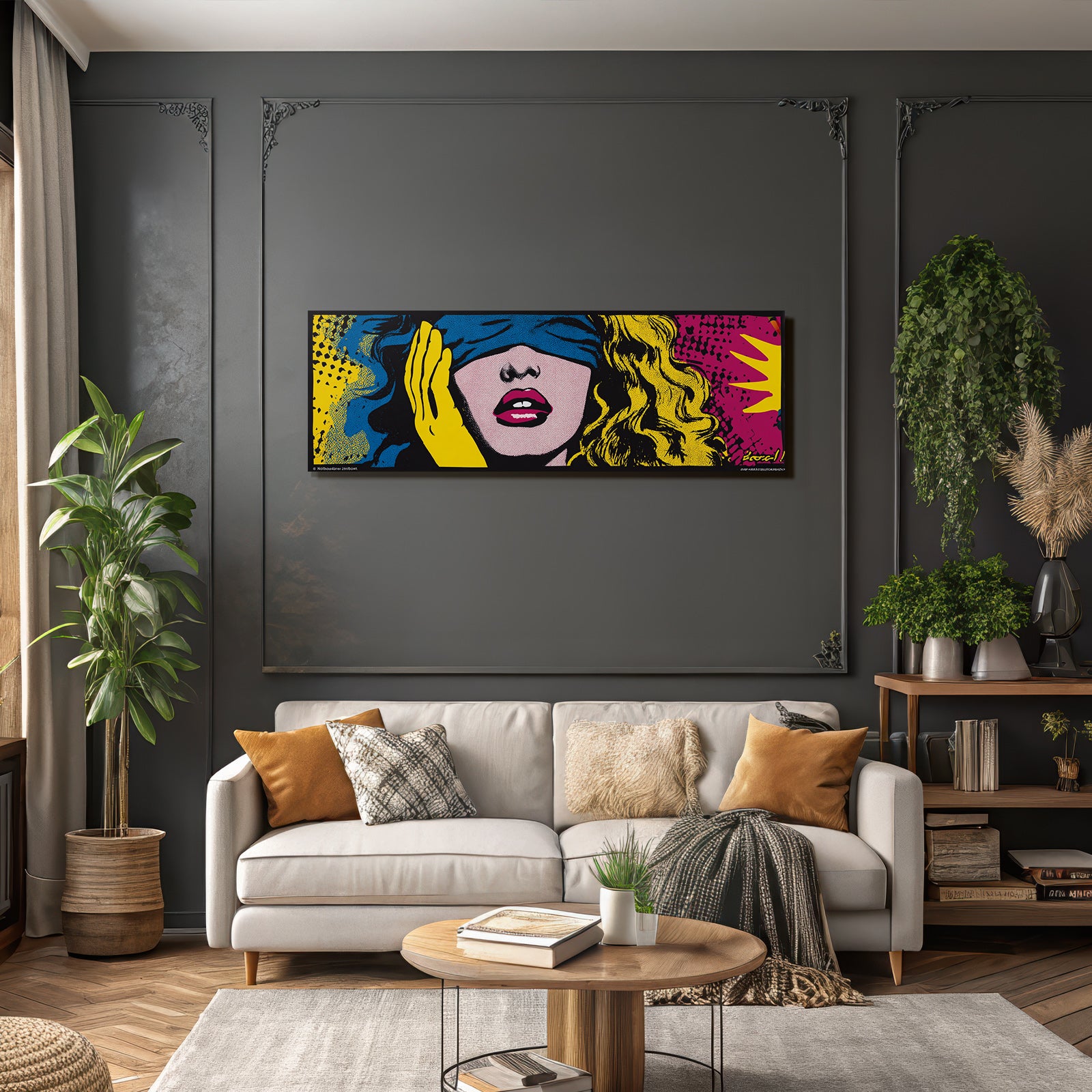 PopArt Frau Mit Verdeckten Augen