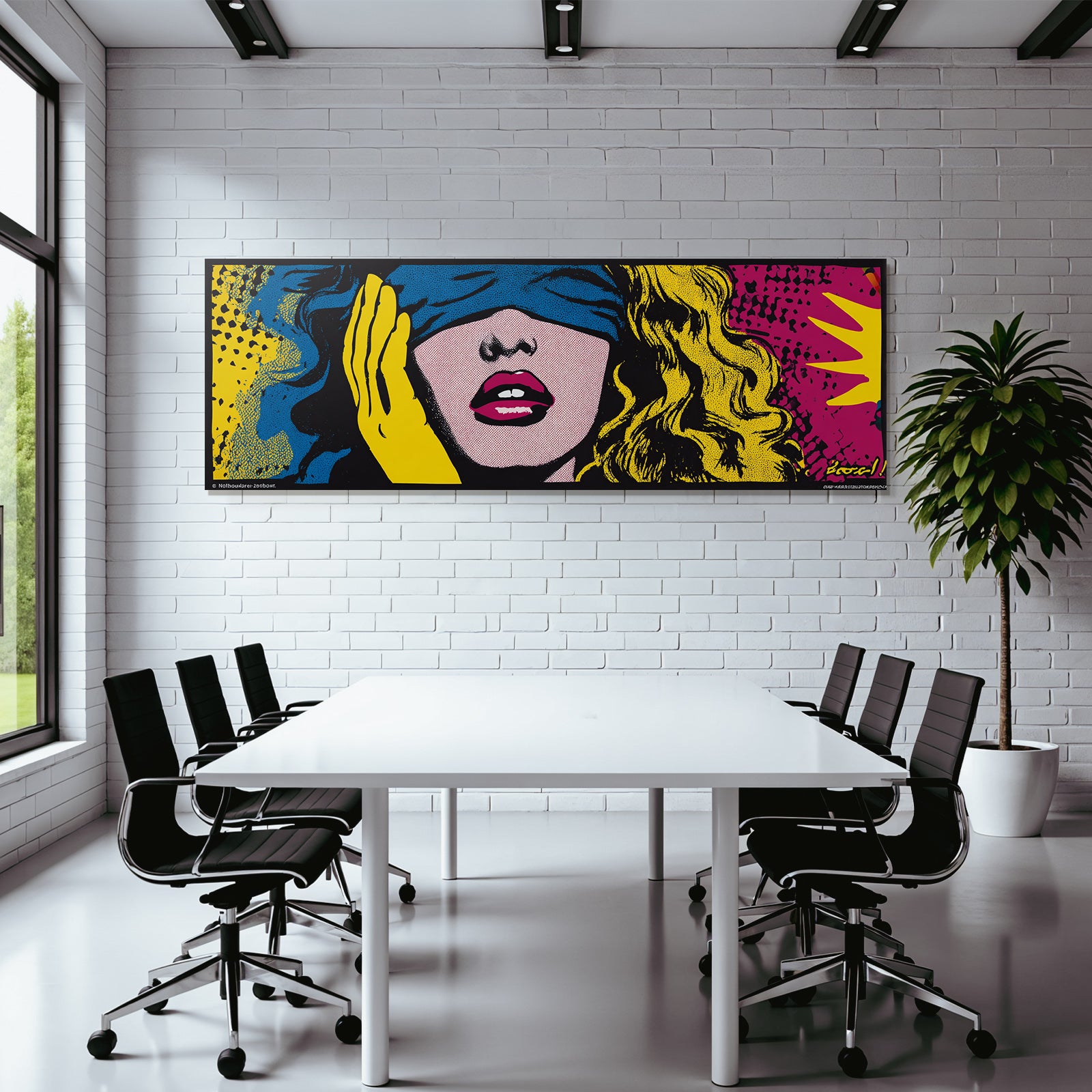 PopArt Frau Mit Verdeckten Augen
