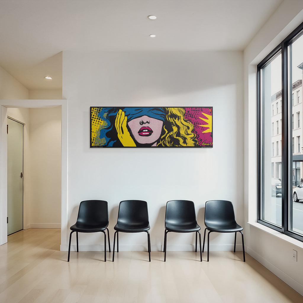 PopArt Frau Mit Verdeckten Augen