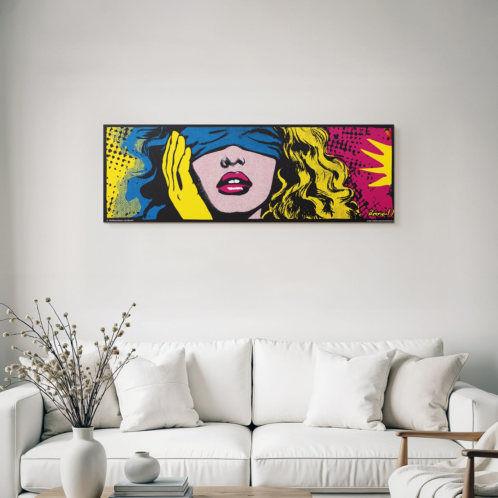 PopArt Frau Mit Verdeckten Augen