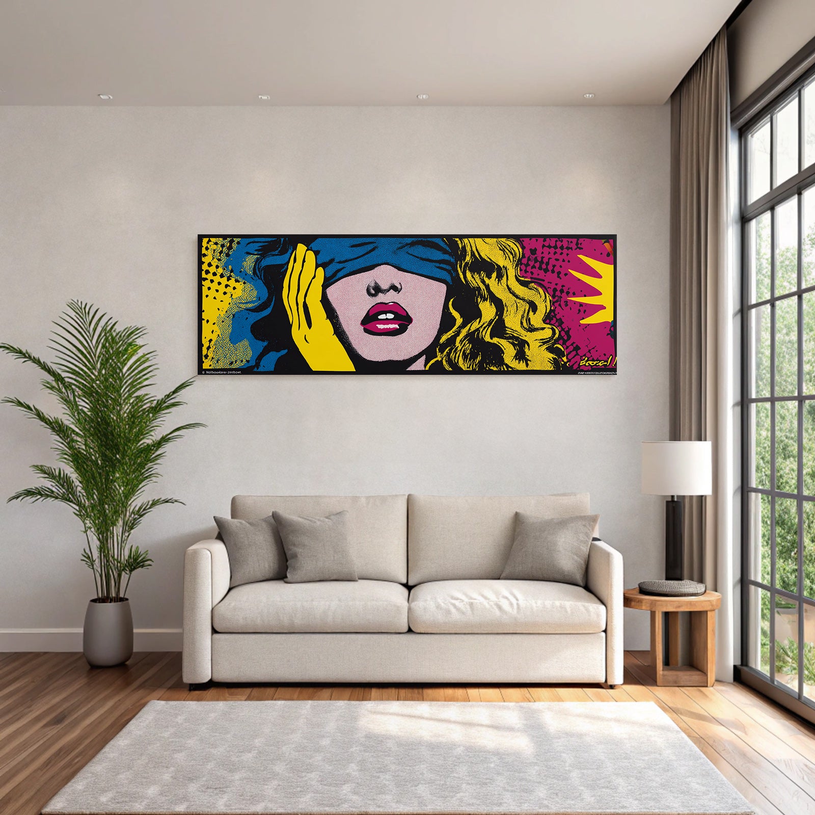 PopArt Frau Mit Verdeckten Augen