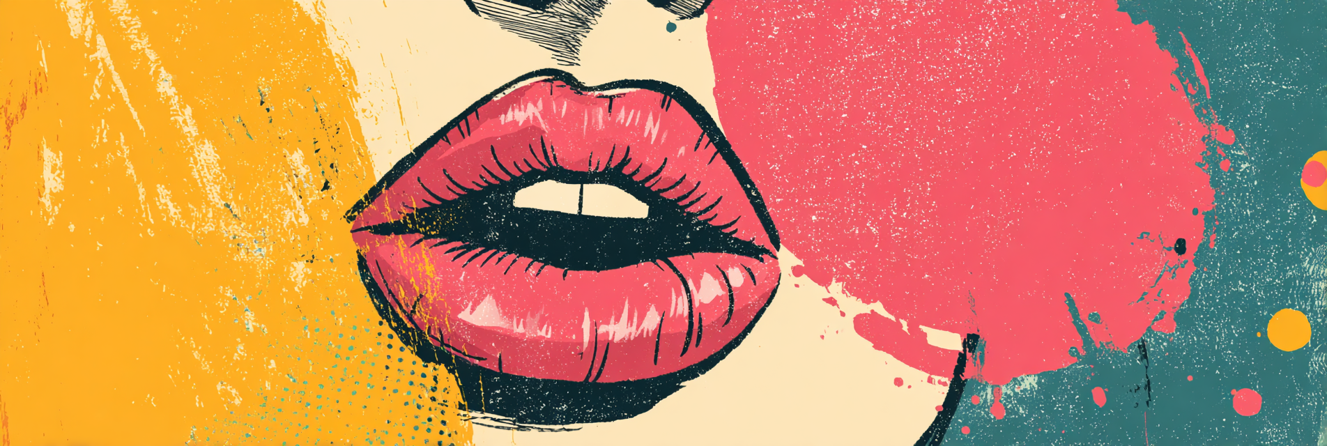 PopArt Kunstvolle Lippenillustration | Pop Art | Stilrichtungen