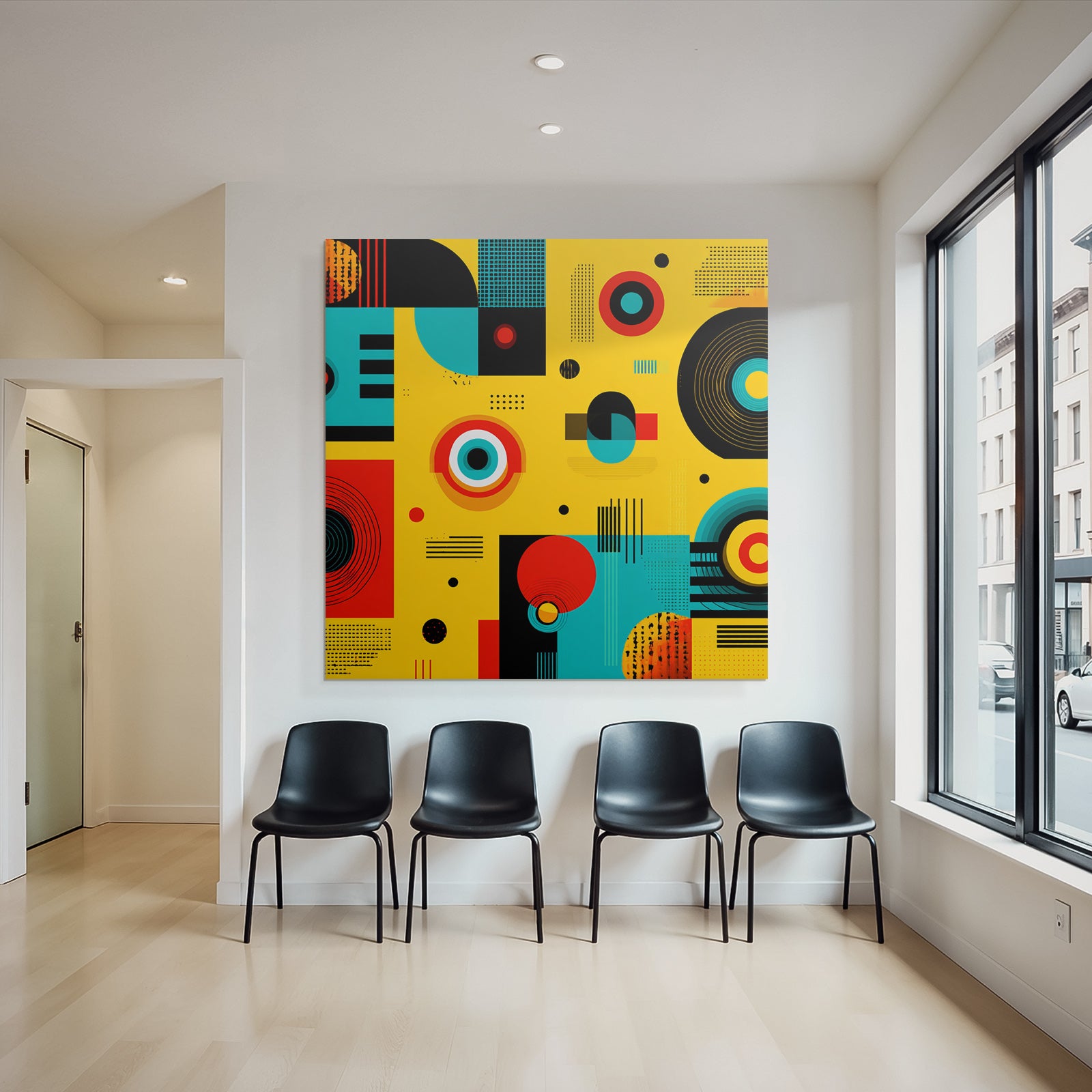 PopArt Abstraktes Muster Mit Geometrischen Formen Und Lebhafter Farben