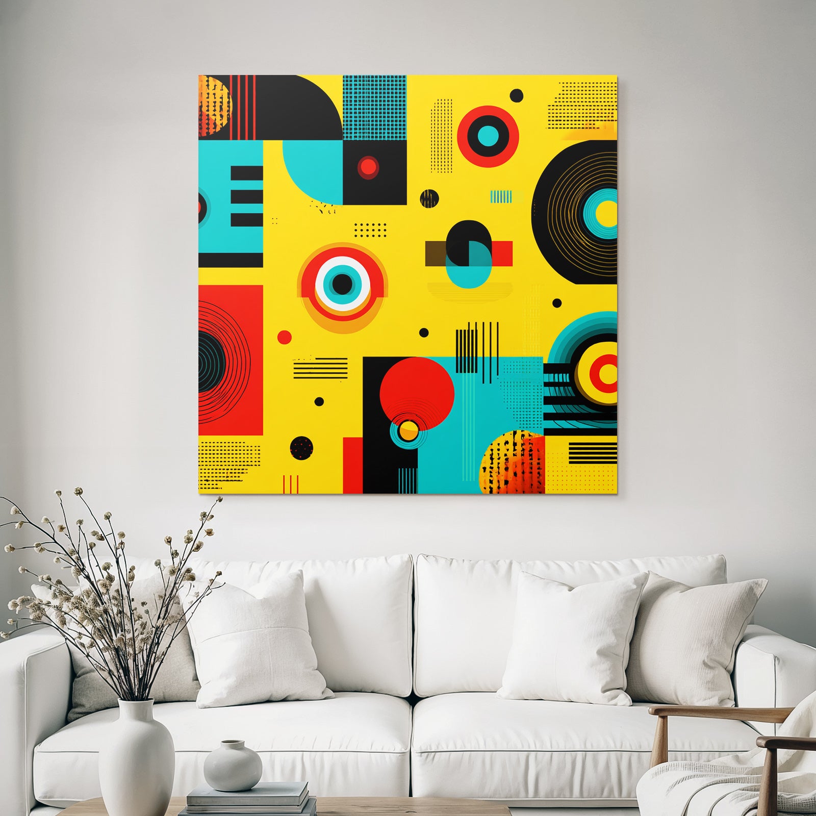 PopArt Abstraktes Muster Mit Geometrischen Formen Und Lebhafter Farben