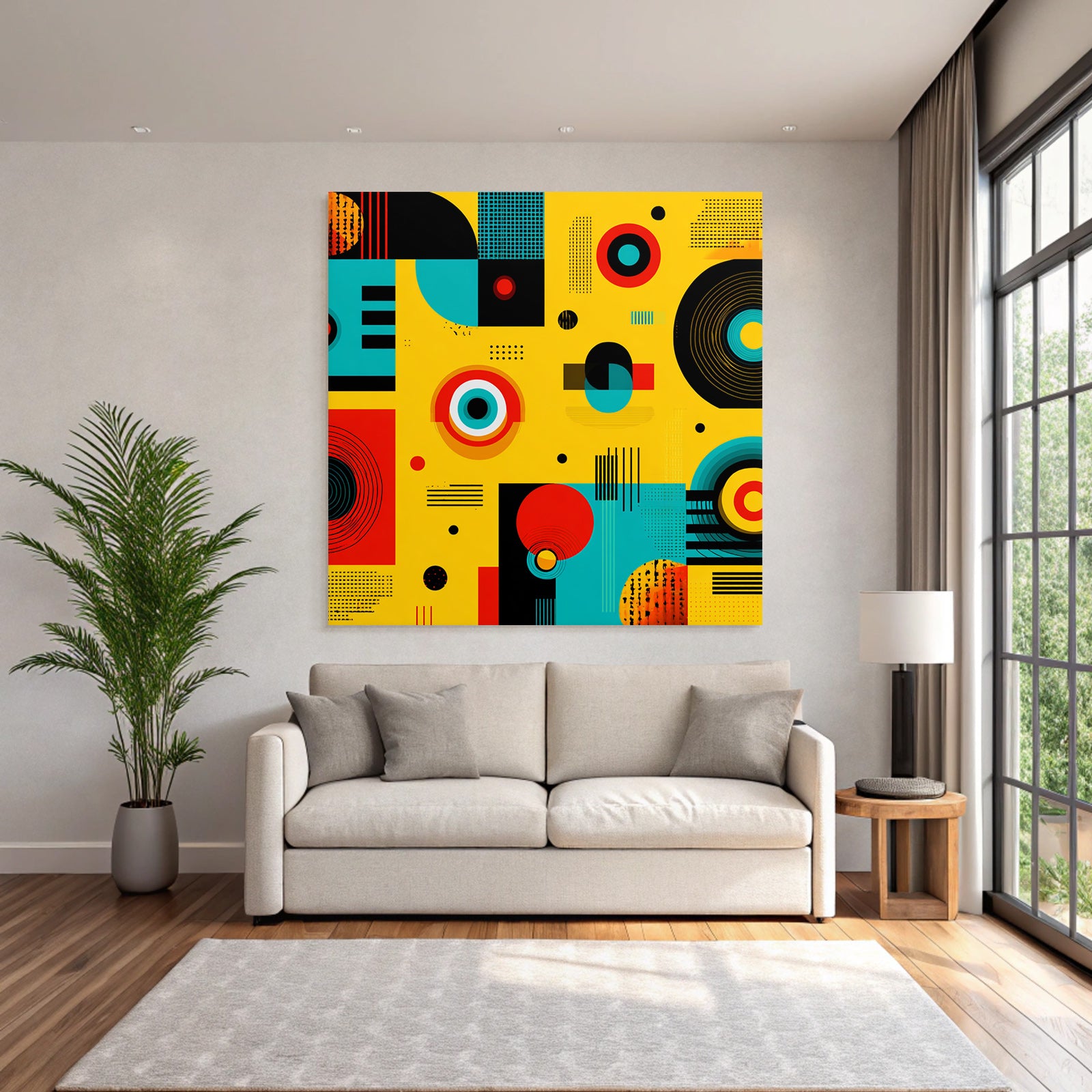 PopArt Abstraktes Muster Mit Geometrischen Formen Und Lebhafter Farben
