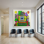 PopArt Bunte Kamera Abstrakt Mit Geometrischen Formen Und Verspieltem Design