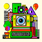 PopArt Bunte Kamera Abstrakt Mit Geometrischen Formen Und Verspieltem Design | Pop Art | Stilrichtungen