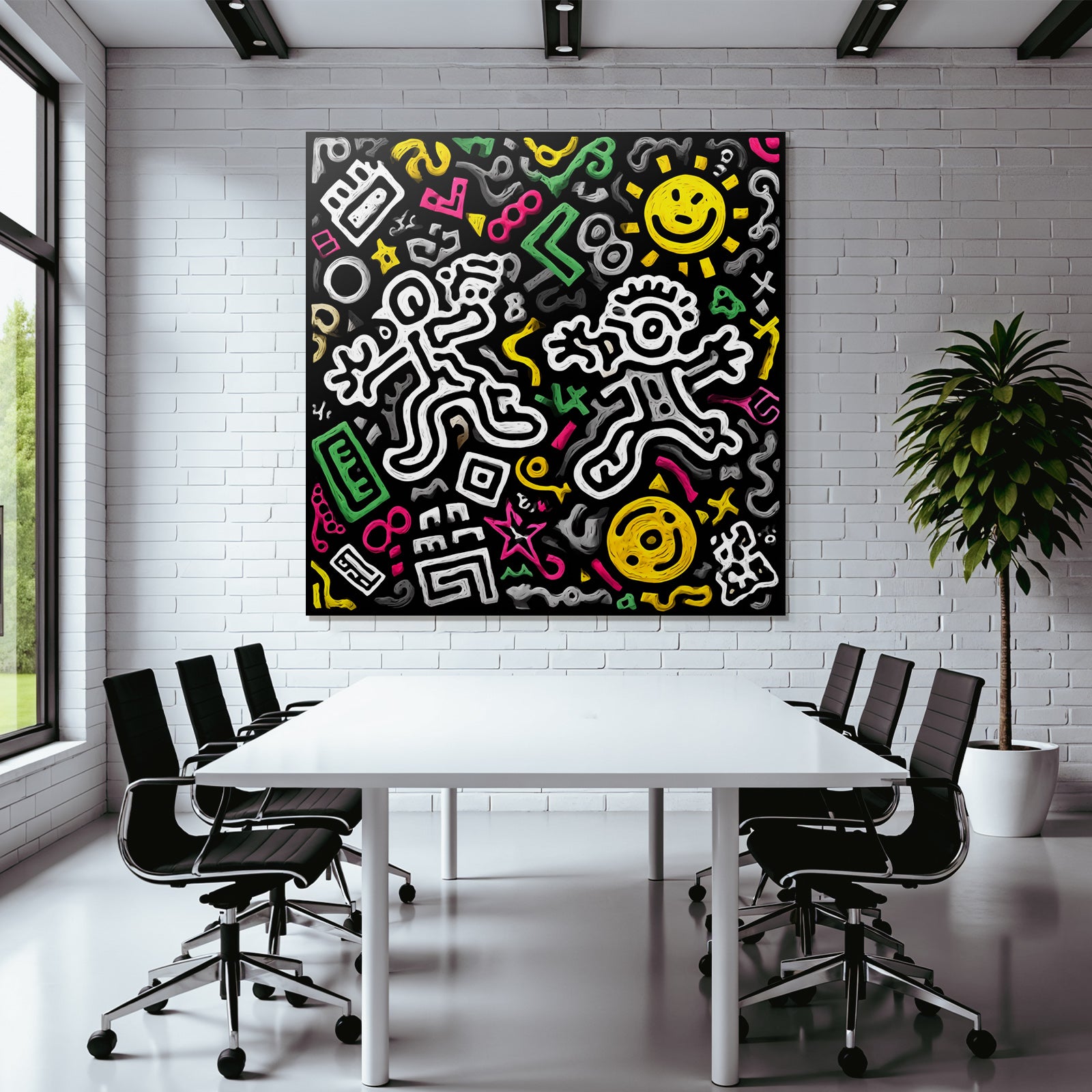 PopArt Bunte Abstrakte Illustration Mit Verspielten Figuren Im Strassenkunst Stil