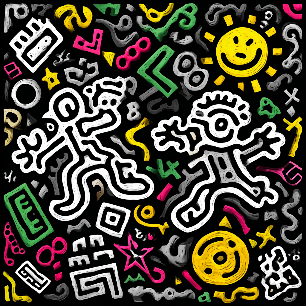 PopArt Bunte Abstrakte Illustration Mit Verspielten Figuren Im Strassenkunst Stil | Pop Art | Stilrichtungen