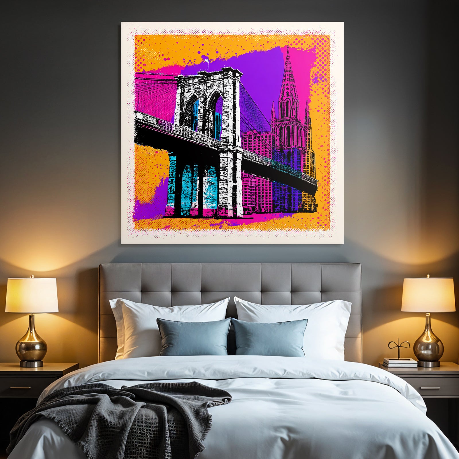 PopArt Bunte Brooklyn Brücke Pop Kunst