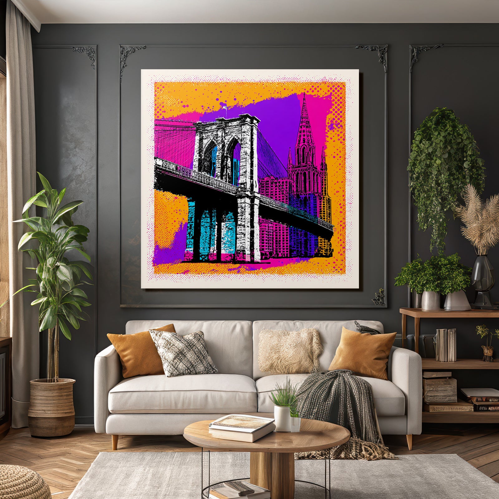 PopArt Bunte Brooklyn Brücke Pop Kunst