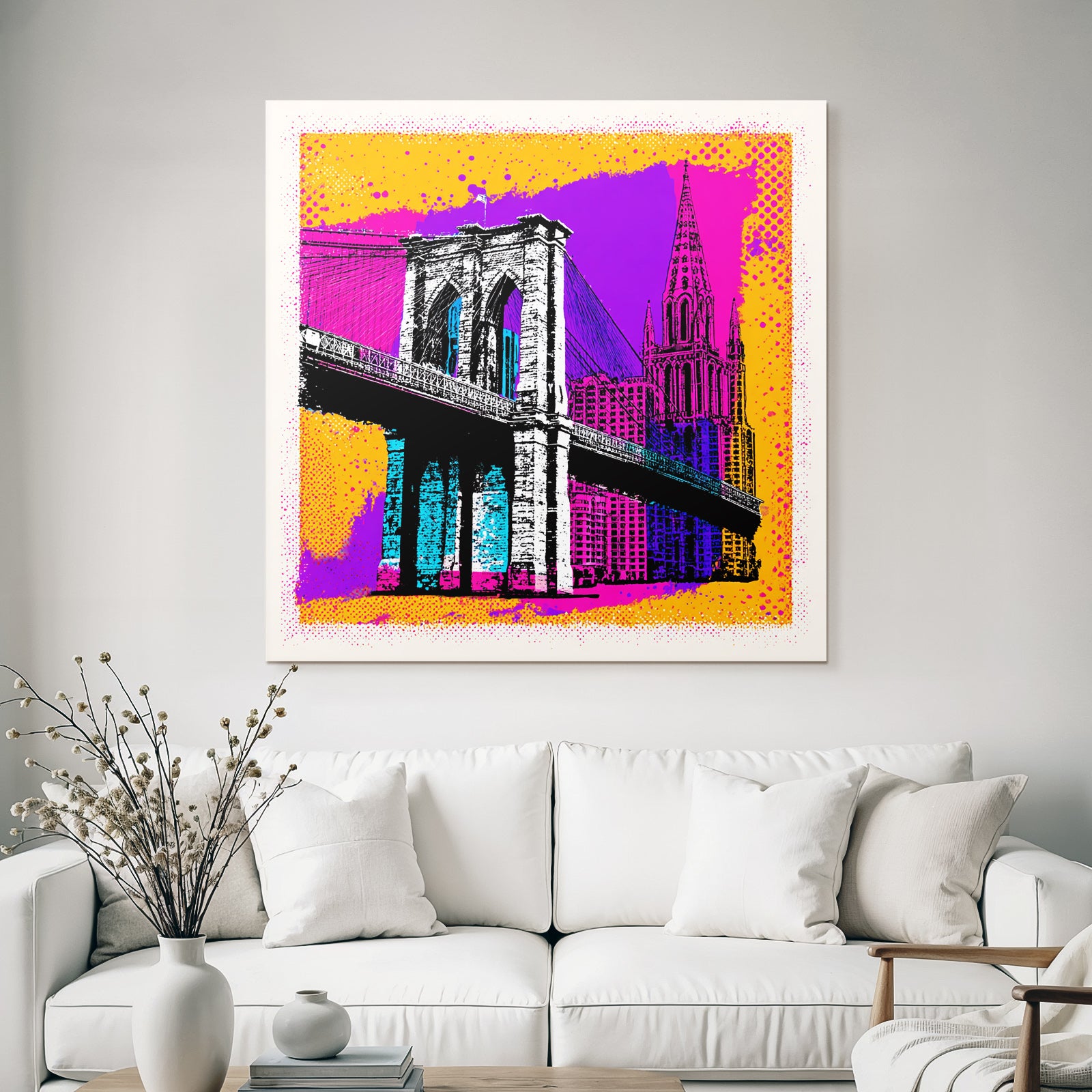 PopArt Bunte Brooklyn Brücke Pop Kunst