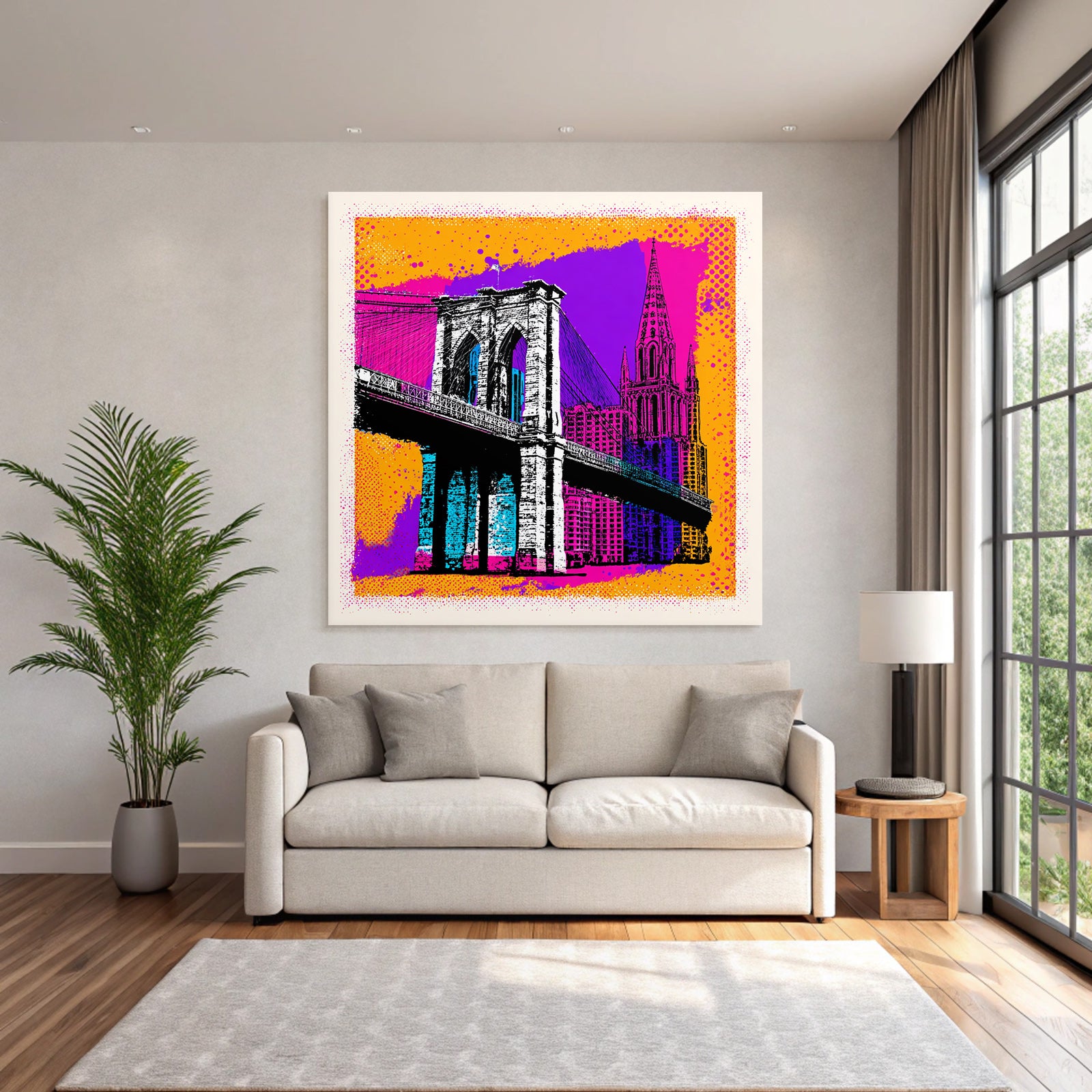 PopArt Bunte Brooklyn Brücke Pop Kunst
