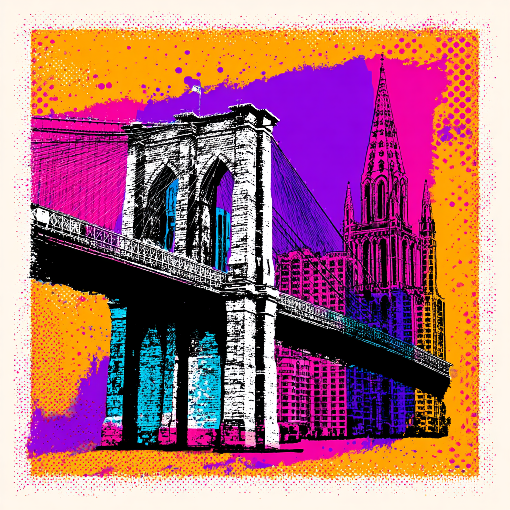 PopArt Bunte Brooklyn Brücke Pop Kunst | Pop Art | Stilrichtungen