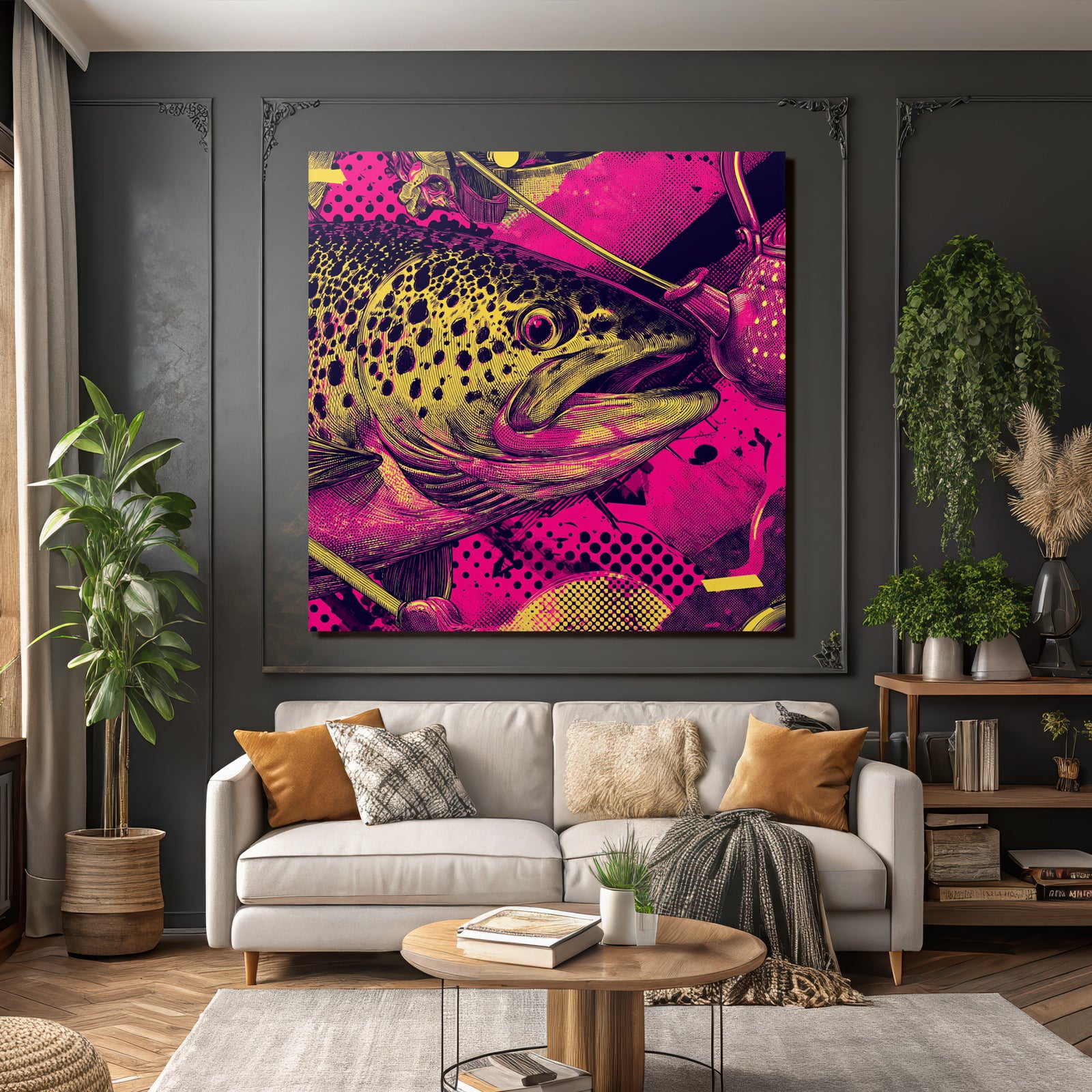 PopArt Bunte Forelle Illustration