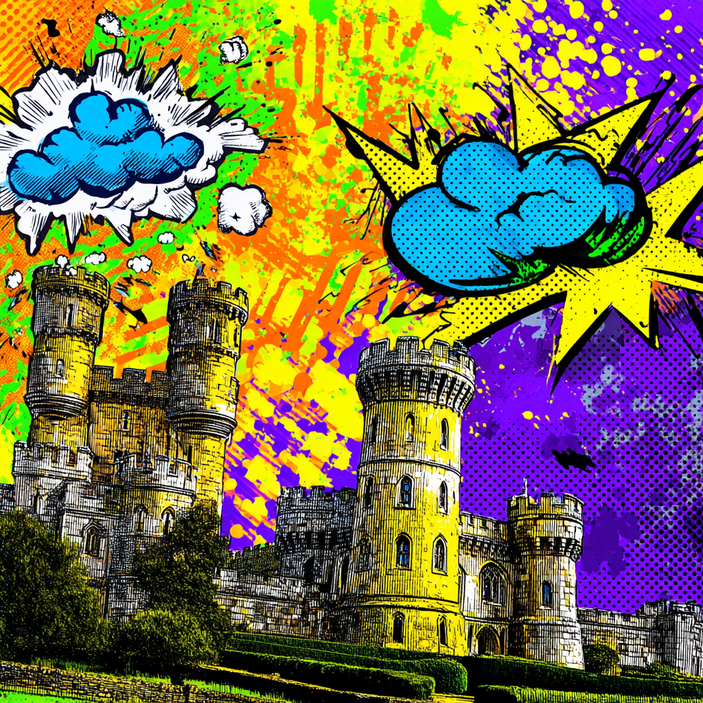 PopArt Buntes Schloss Mit Türmen Und Popart Akzenten | Pop Art | Stilrichtungen