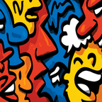 PopArt Buntes Kunstwerk Mit Stilisierten Gesichtern | Pop Art | Stilrichtungen