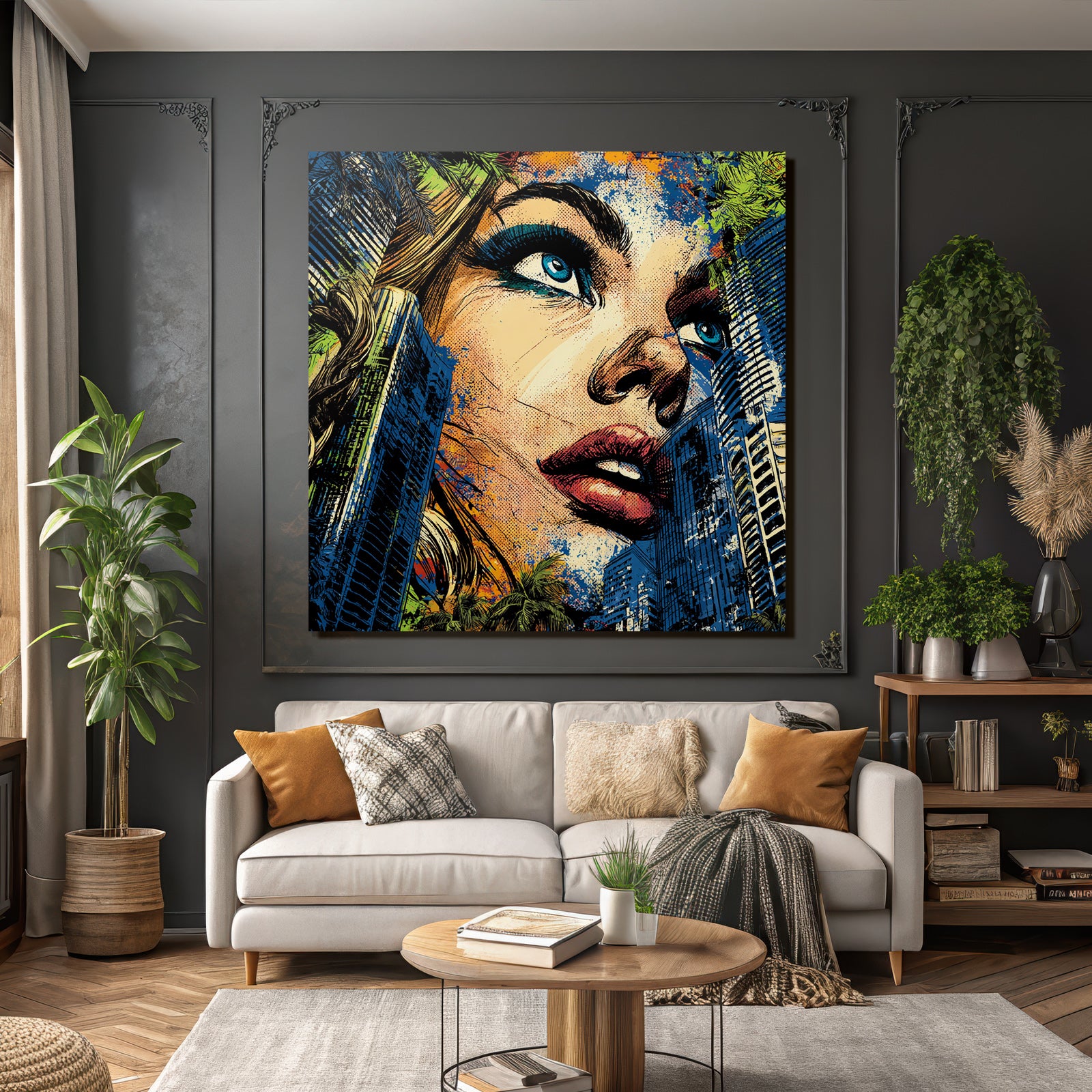 PopArt Fraünportrait Stadt Natur Kunst