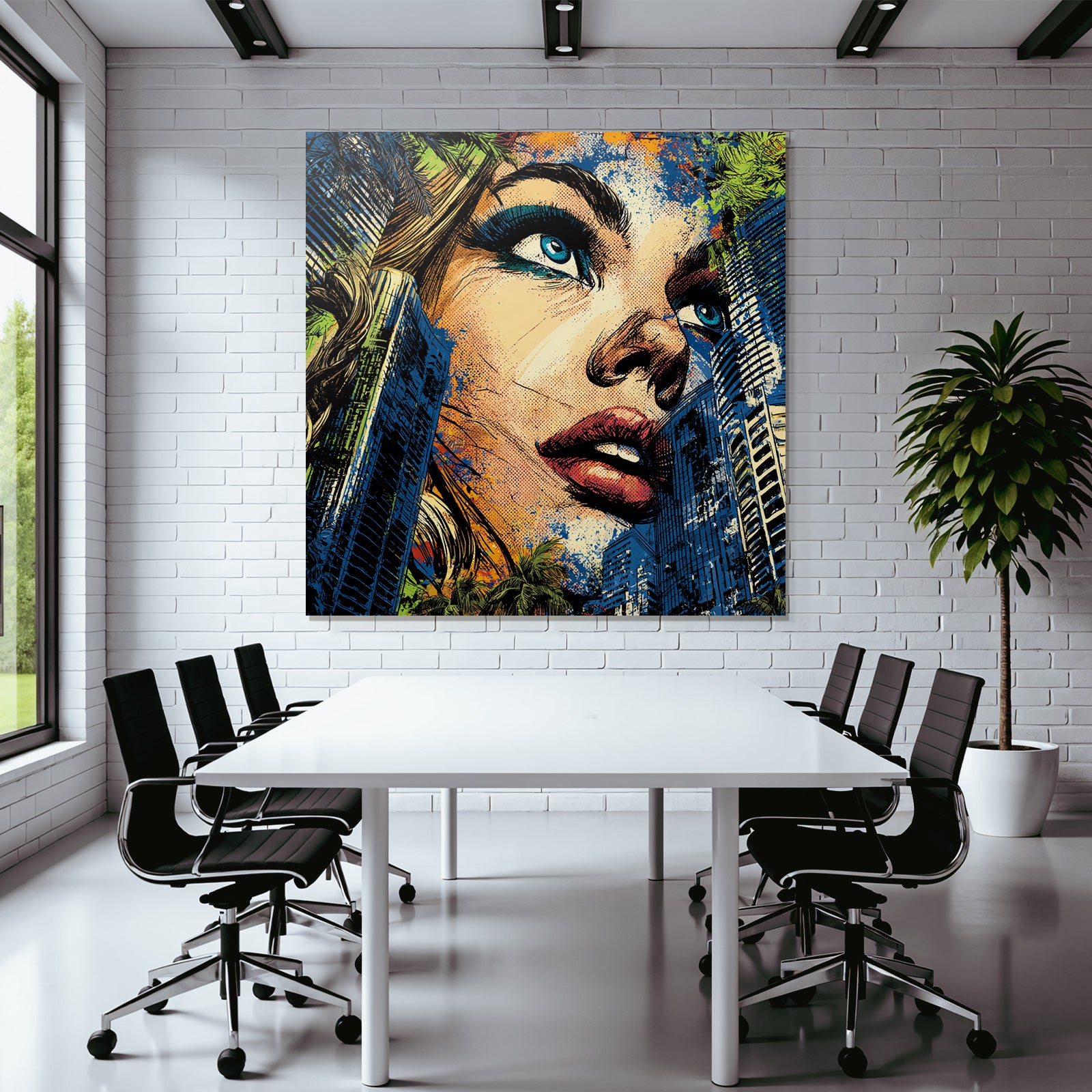 PopArt Fraünportrait Stadt Natur Kunst