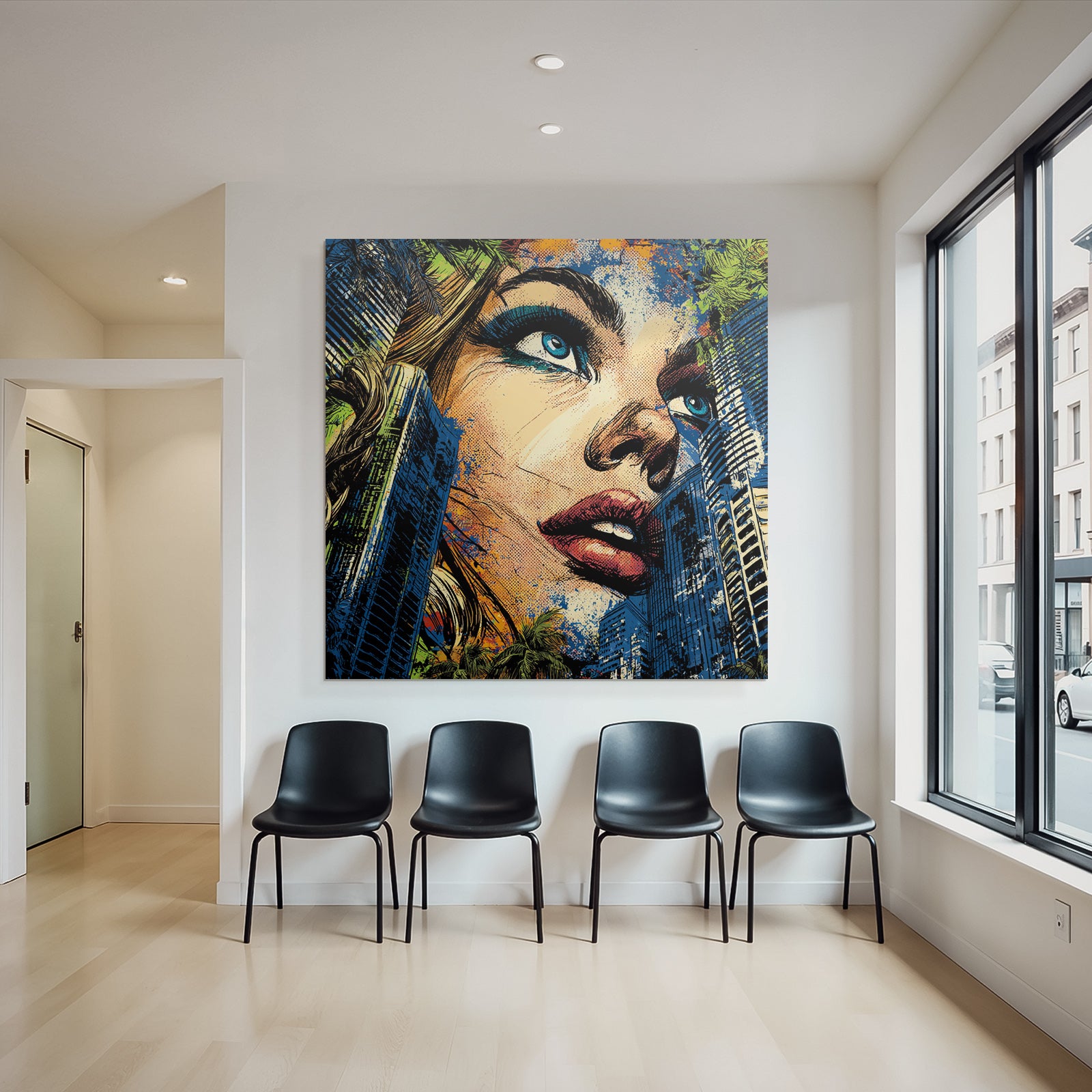 PopArt Fraünportrait Stadt Natur Kunst