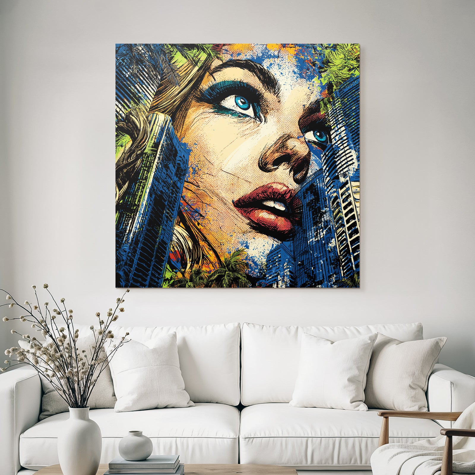 PopArt Fraünportrait Stadt Natur Kunst