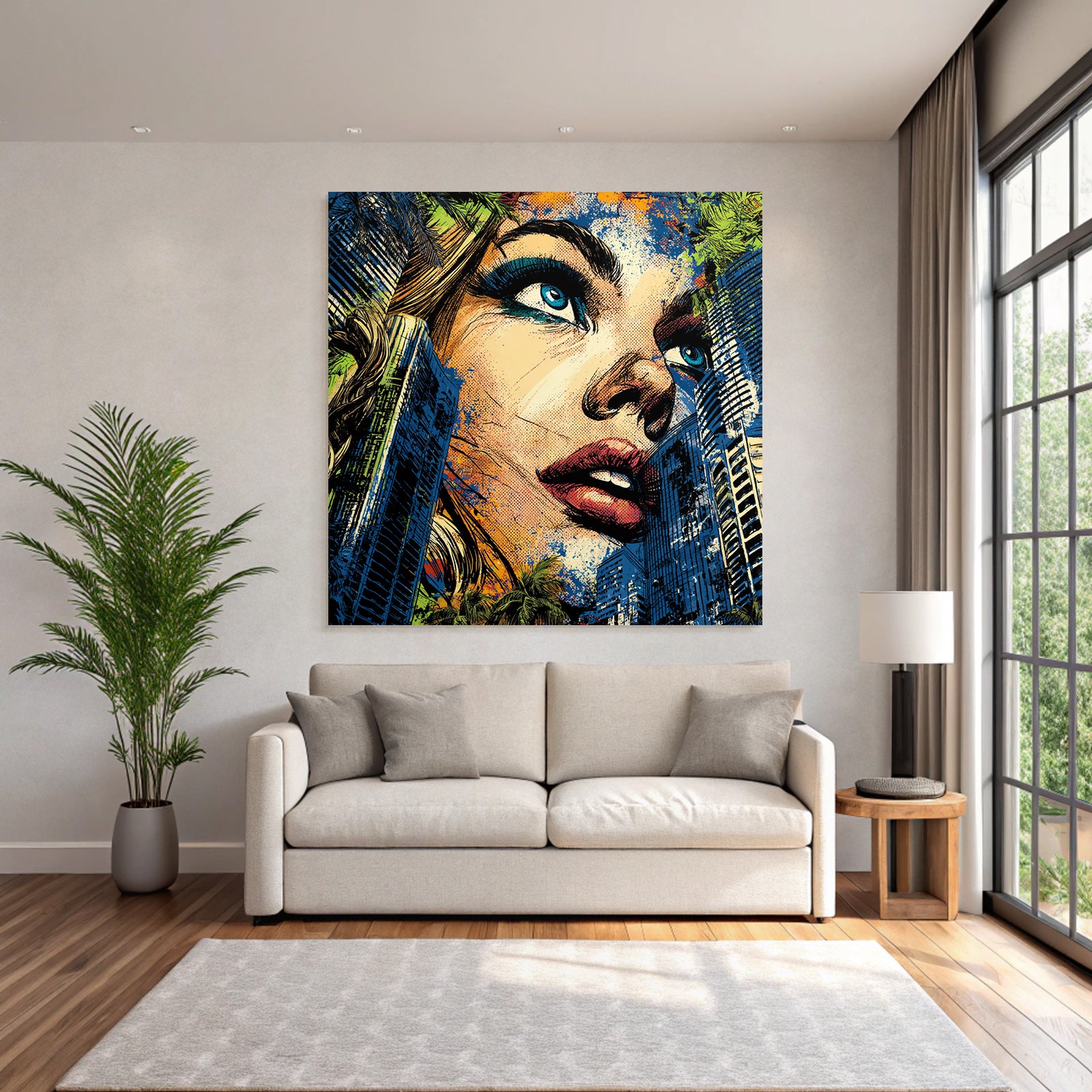PopArt Fraünportrait Stadt Natur Kunst