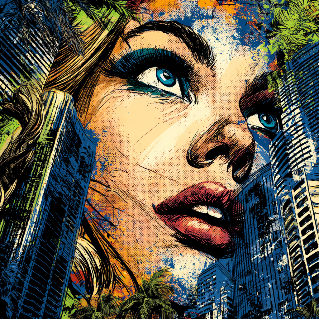 PopArt Fraünportrait Stadt Natur Kunst | Pop Art | Stilrichtungen