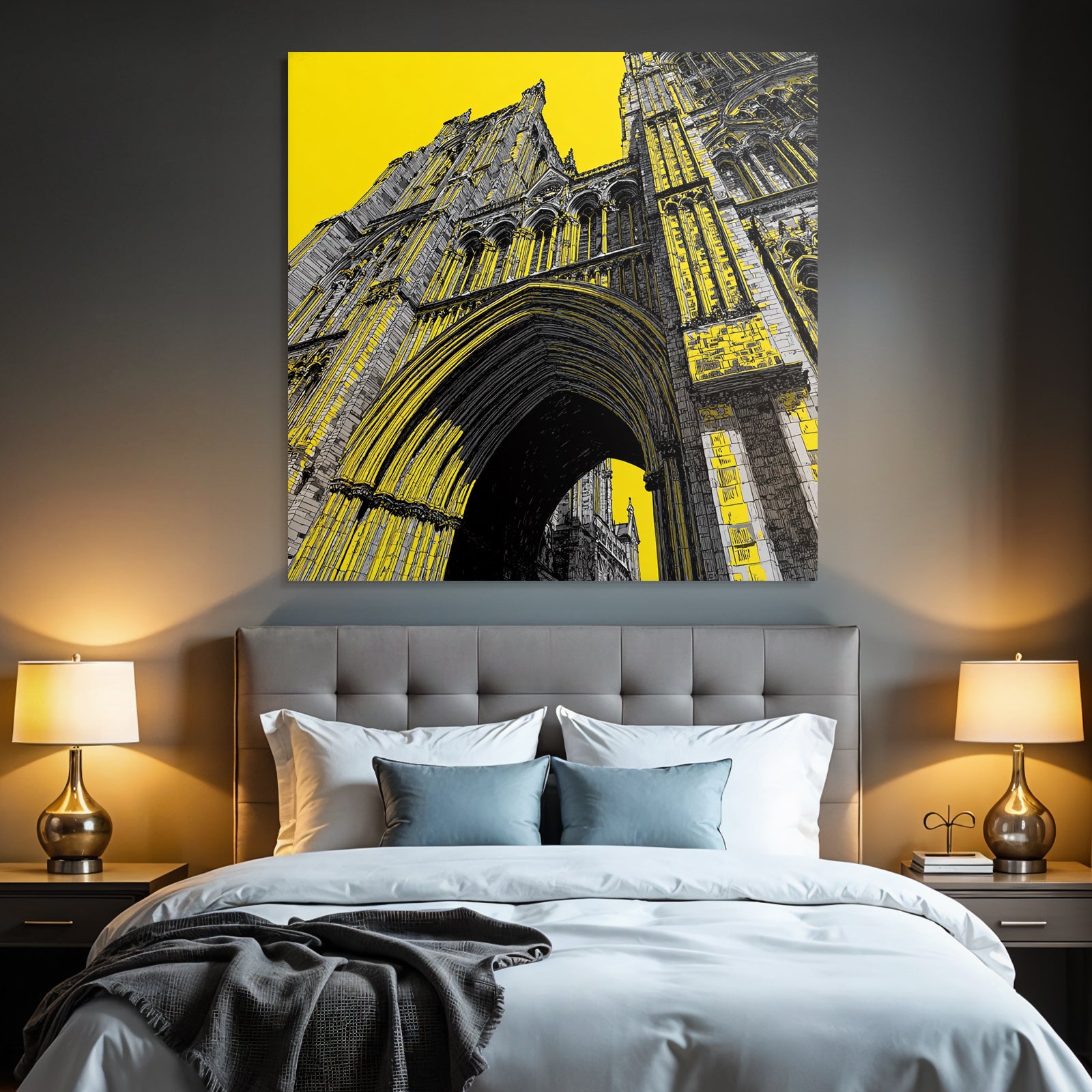 PopArt Kathedrale Blick Von Unten Mit Gelben Akzenten