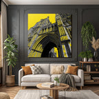 PopArt Kathedrale Blick Von Unten Mit Gelben Akzenten