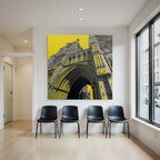 PopArt Kathedrale Blick Von Unten Mit Gelben Akzenten