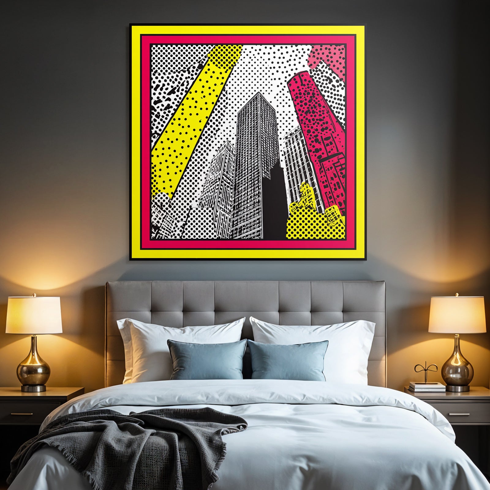 PopArt Moderne Stadtlandschaft Mit Hochhaeusern Im Stil