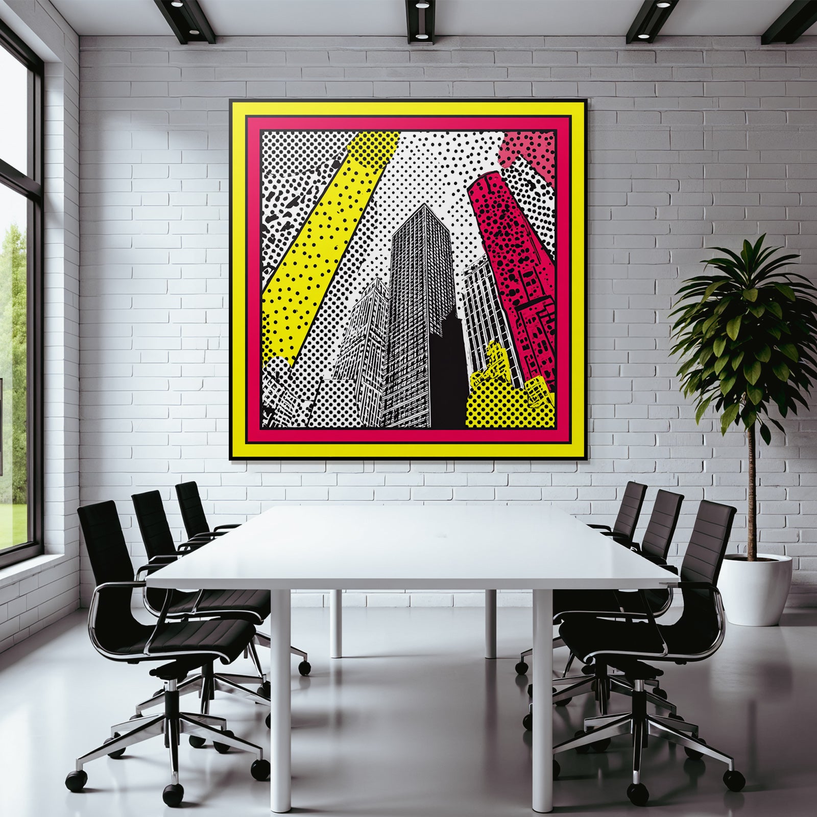 PopArt Moderne Stadtlandschaft Mit Hochhaeusern Im Stil