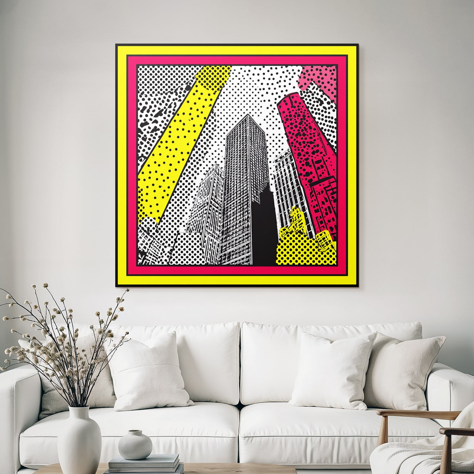 PopArt Moderne Stadtlandschaft Mit Hochhaeusern Im Stil
