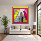 PopArt Moderne Stadtlandschaft Mit Hochhaeusern Im Stil