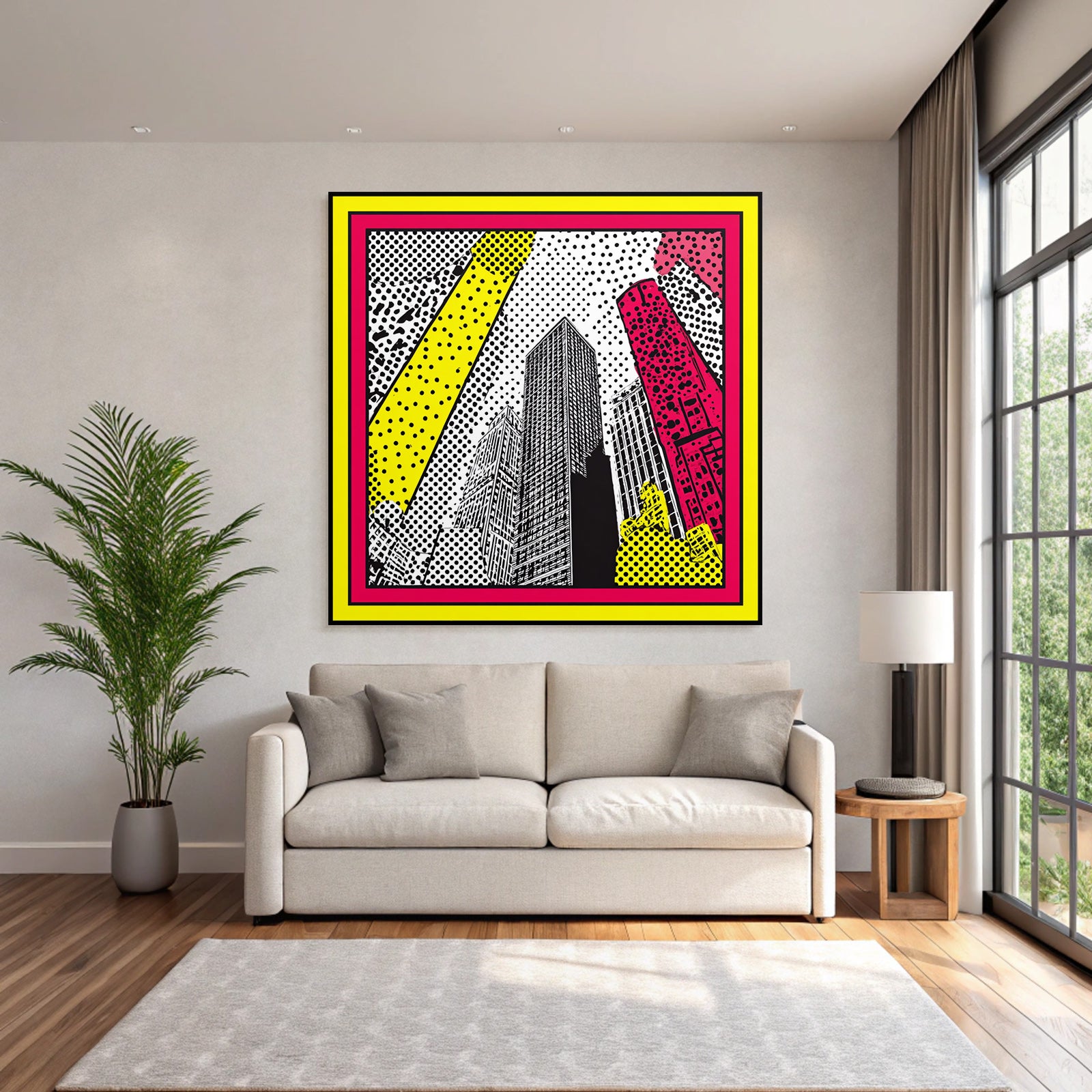 PopArt Moderne Stadtlandschaft Mit Hochhaeusern Im Stil