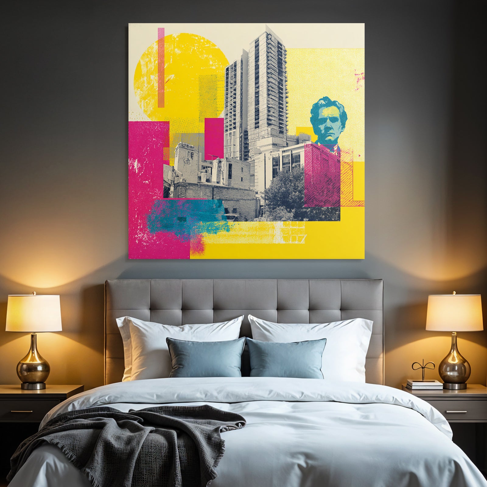 PopArt Modernes Stadtbild Mit Person Und Ruine