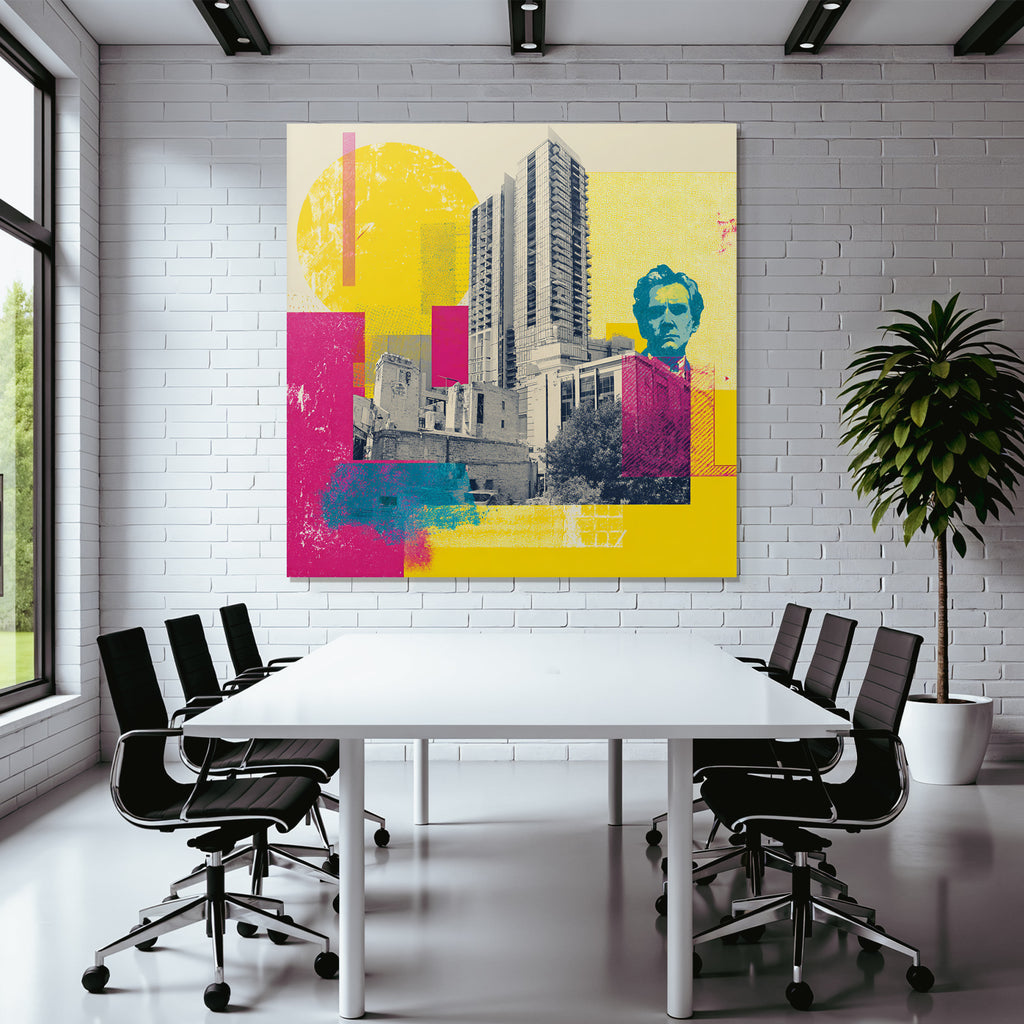 PopArt Modernes Stadtbild Mit Person Und Ruine