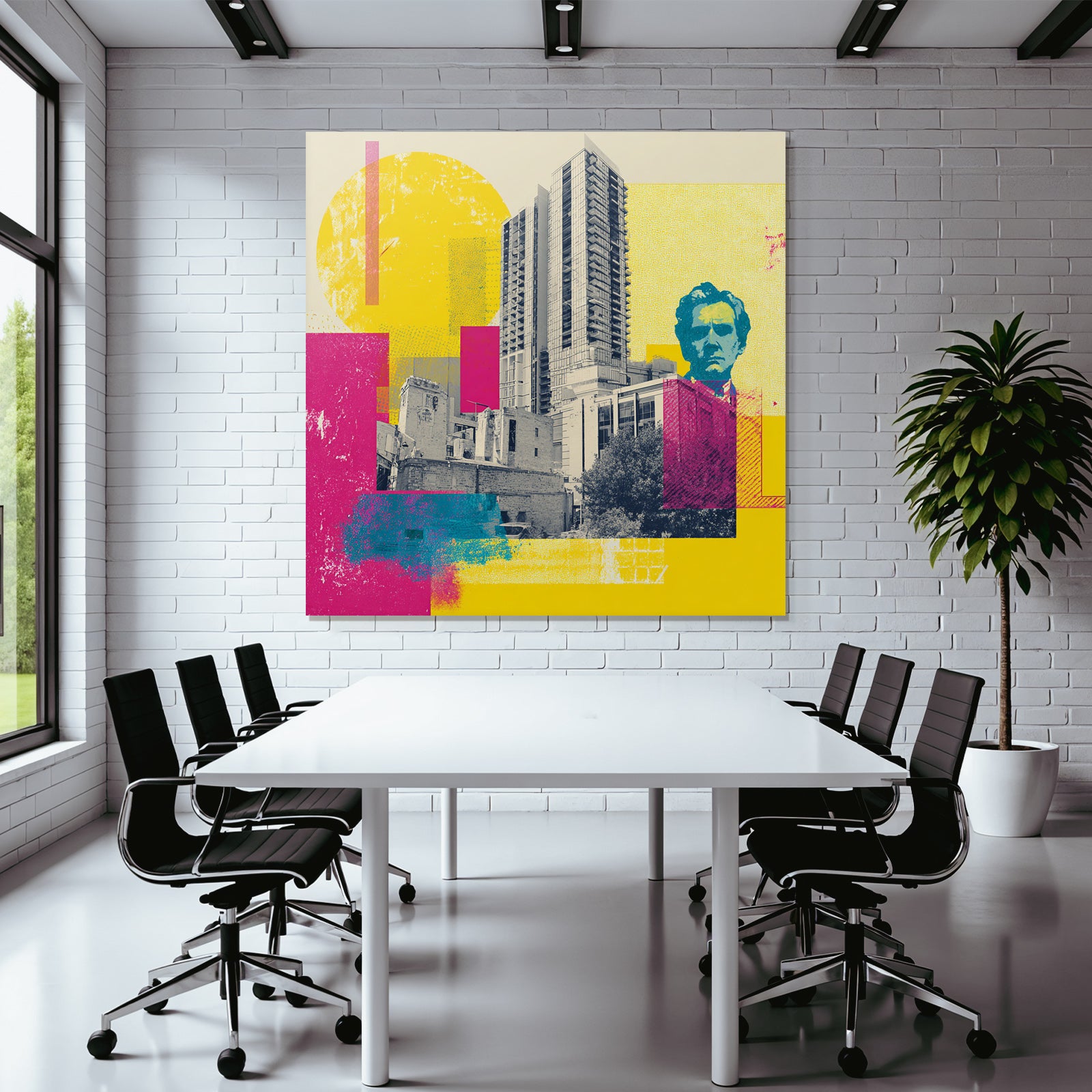 PopArt Modernes Stadtbild Mit Person Und Ruine