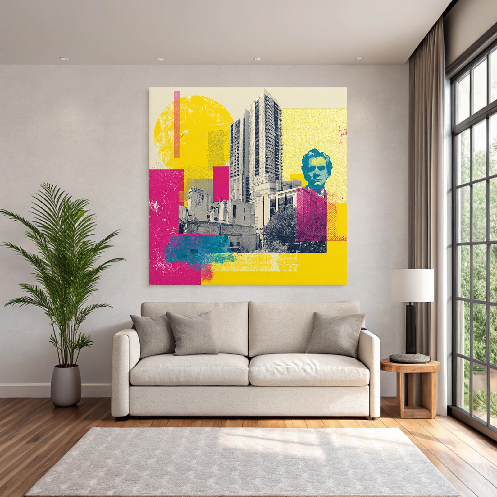 PopArt Modernes Stadtbild Mit Person Und Ruine