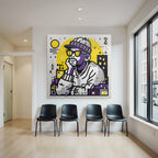 PopArt Nachdenklicher Mann In Beanie Und Sonnenbrille