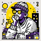 PopArt Nachdenklicher Mann In Beanie Und Sonnenbrille | Pop Art | Stilrichtungen