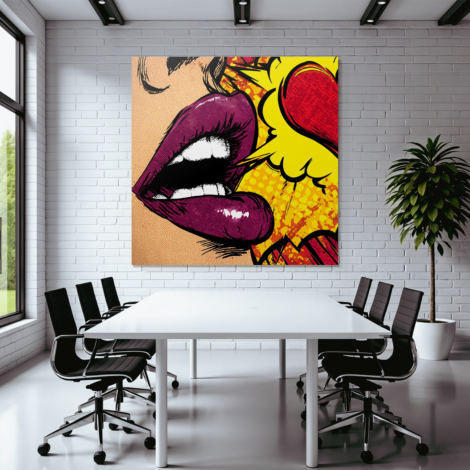 PopArt Nahaufnahme Frau Mund Popartstil Feurige Intensität