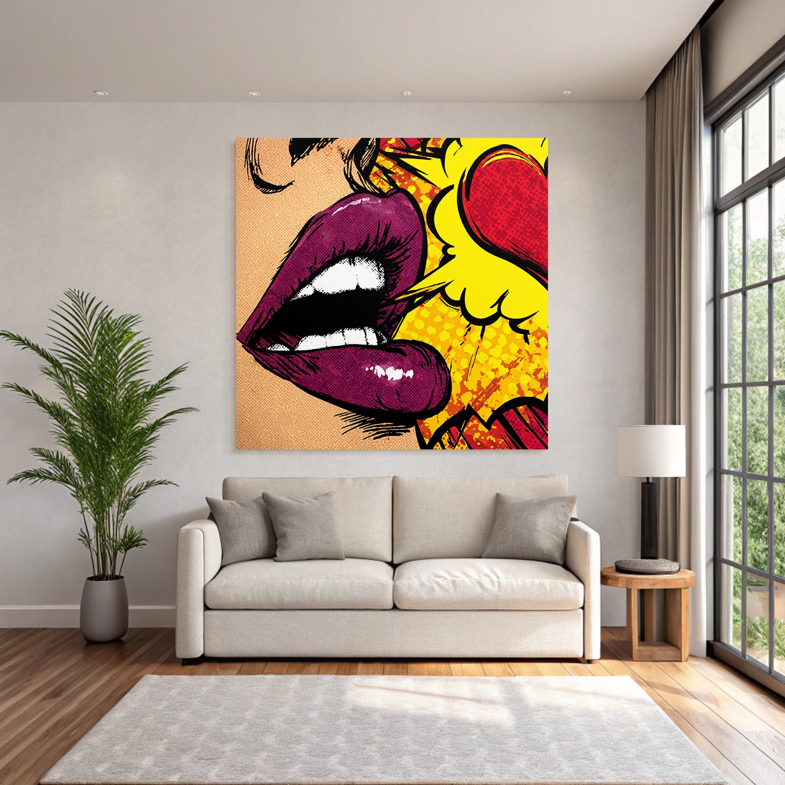 PopArt Nahaufnahme Frau Mund Popartstil Feurige Intensität