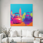 PopArt Oranger Kocher Mit New York Skyline