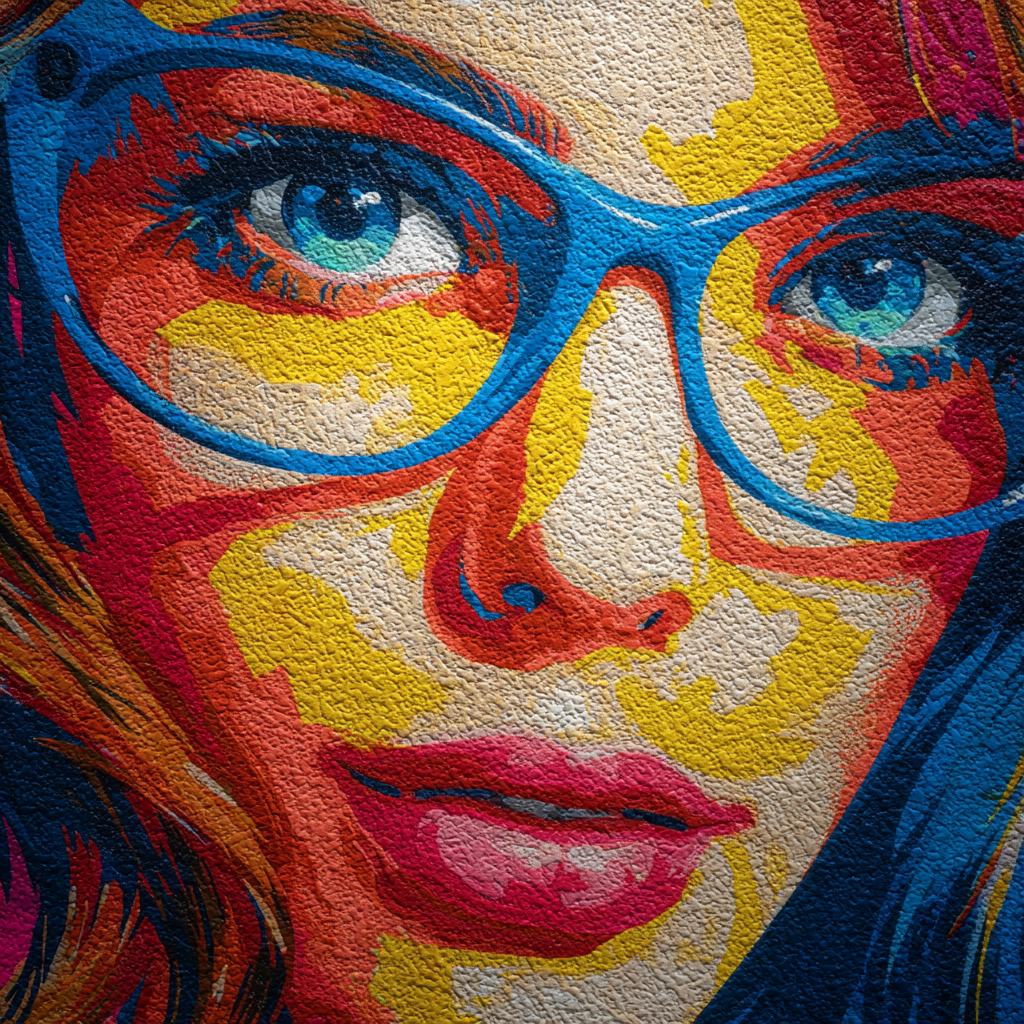 PopArt Stilisiertes Porträt Mit Ausdrucksstarken Augen Und Lippen | Pop Art | Stilrichtungen