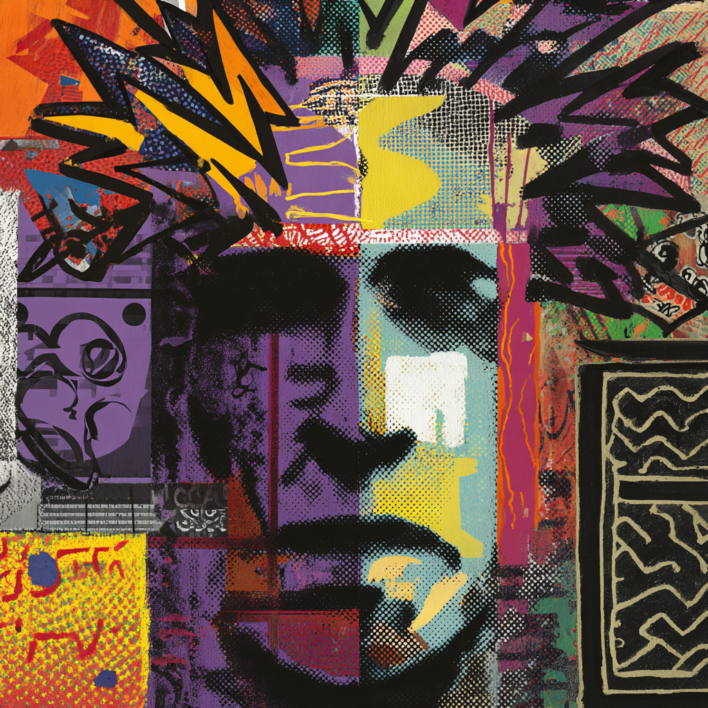 PopArt Vibrantes Und Abstraktes Kunstwerk Stilisiertes Gesicht Mit Popart Und Graffiti | Pop Art | Stilrichtungen