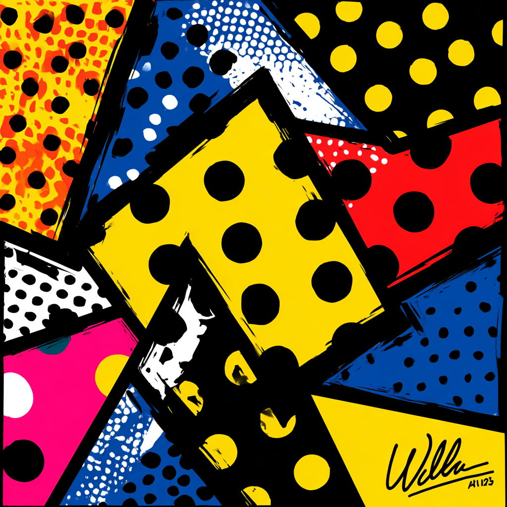 PopArt Abstrakte Farbenfrohe Komposition Mit Punktmuster Und Formen | Pop Art | Stilrichtungen