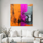 PopArt Kunstwerk Washington Square Arch Mit Dynamischen Farben Und Abstrakten Mustern