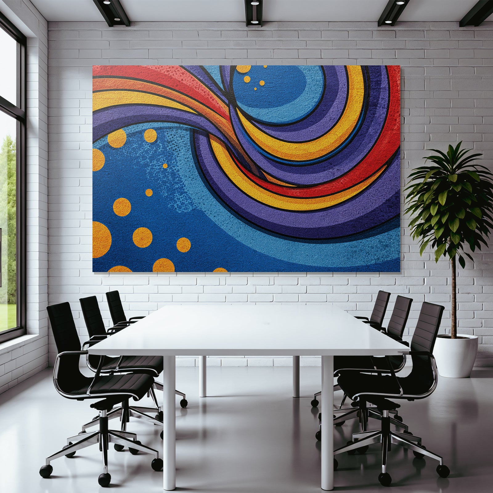 PopArt Abstrakte Kunst Vibrante Farben Wirbelmuster