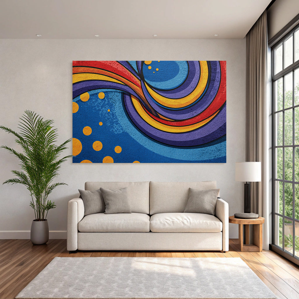 PopArt Abstrakte Kunst Vibrante Farben Wirbelmuster